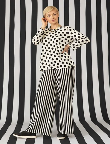 Striped jersey pants in organic cotton/modal - black/feather