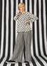 Striped jersey trousers made of organic cotton/modal (black/feather XS)