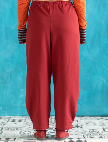Pantalon "Cozy" en jersey de coton biologique/élasthanne  - rouge agate