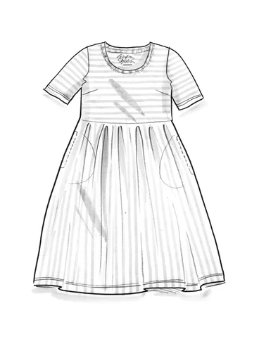 Gestreepte tricot jurk van biologisch katoen - lijsterbes/ongebleekt