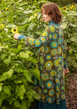 Tricot jurk "Sunflower" van lyocell/elastaan - mosgroen