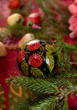 “Gnistra” papier-mâché Christmas bauble - poppy