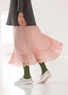 Woven petticoat slip in organic cotton (pink marble S)