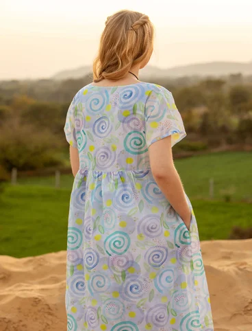 “Cumulus” woven dress in cotton - forget-me-not
