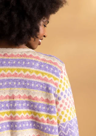 “Edith” linen/recycled and organic cotton cardigan - multicoloured