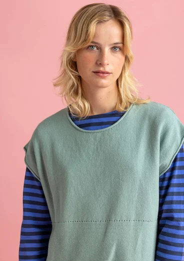 Sleeveless “Edna” Bästis sweater in recycled cotton - peppermint