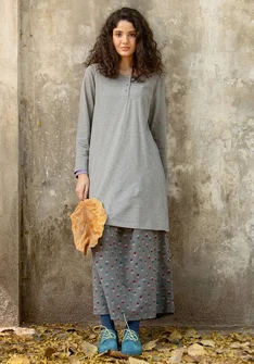 “Alora” jersey tunic in organic cotton - graphite