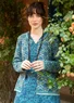 “Valentina” block-printed organic cotton cardigan (celadon S)