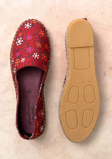 Espadrilles ”Hake” en coton - bordeaux