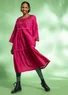 “Kamelia” woven organic cotton/silk dress (cerise M)