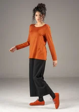 Woven pants in organic cotton/linen - black