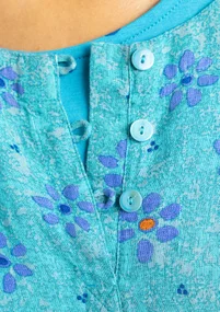 Blouse tissée "Ester" en lin - ruisseau de prairie/motif