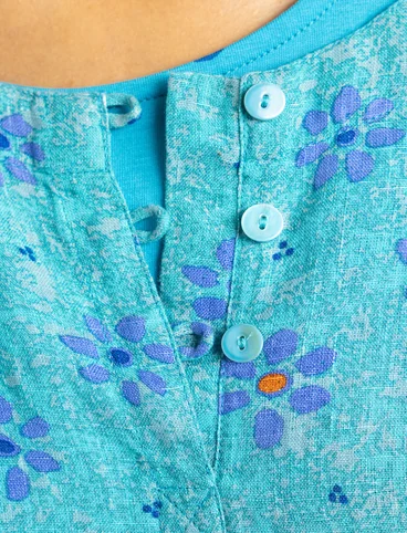 “Ester” blouse in woven linen - meadow stream/patterned