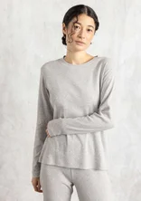 Jersey top in ribbed organic cotton - grey melange