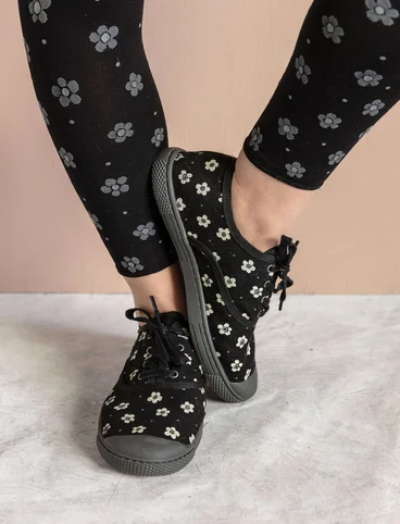 Sneakers med trykt mønste «Belle» i bomull - svart
