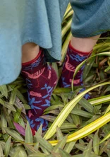 “Galapagos” wool blend terry socks - aubergine