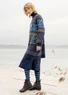 “Borealis” knit tunic in organic and recycled cotton/wool (ink blue S)