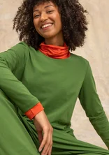 “Ebba” dotted/solid-colour cotton/elastane jersey top - grass green