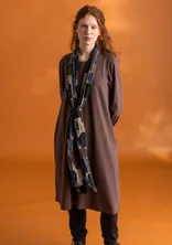 Tricot jurk "Ylva" van biologisch katoen/elastaan - donker gebrande koffie