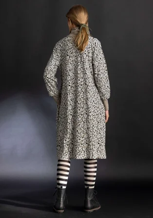 Robe « Ylva » en jersey de coton biologique/élasthanne - noir/motif