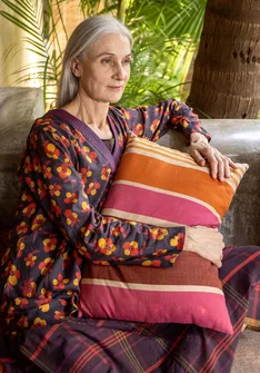 “Ecuador” cushion in organic cotton with pillow insert - burgundy