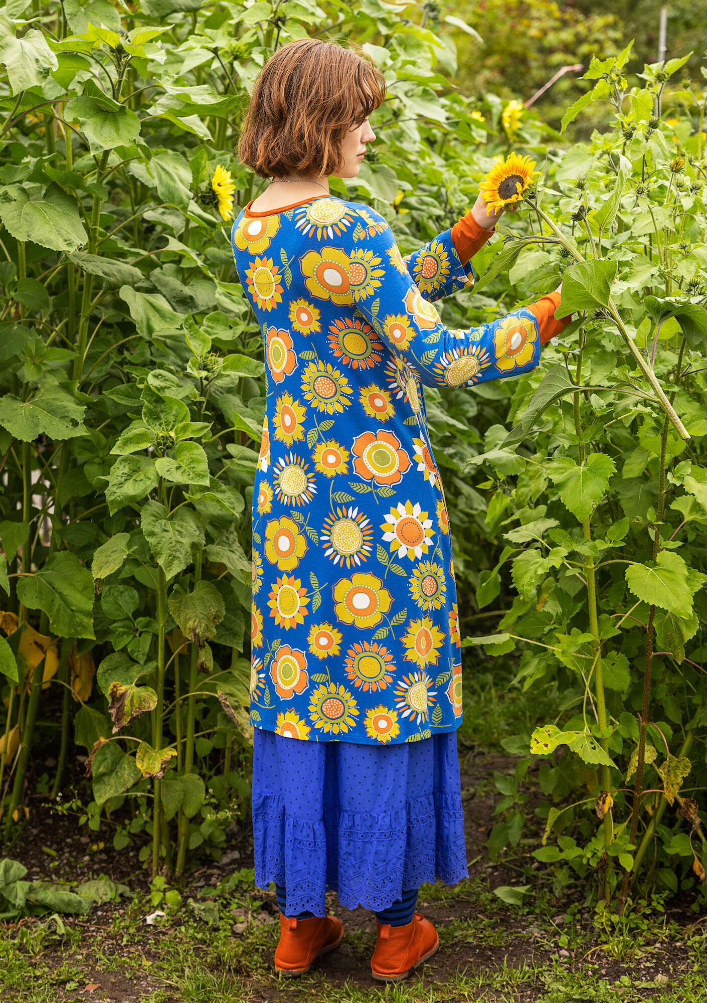 Blue sunflower dress hotsell