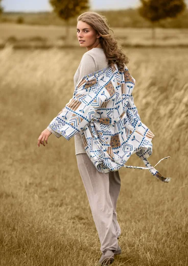 Kimono „Aditi“ aus Leinen - mitternachtsblau