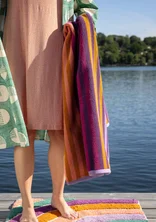 “Sunset” bath towel in organic cotton - cochineal