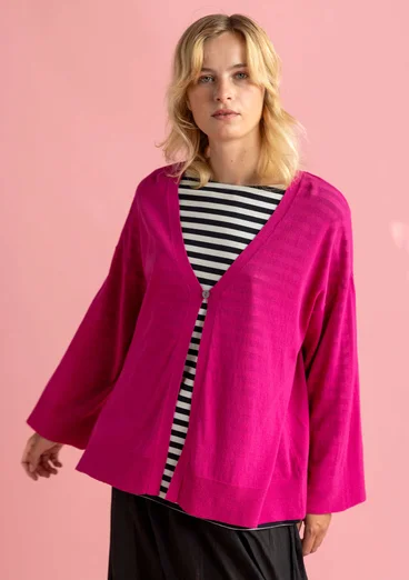 Organic/recycled cotton cardigan - pink begonia