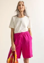 “Seraj” woven shorts in linen - pink begonia