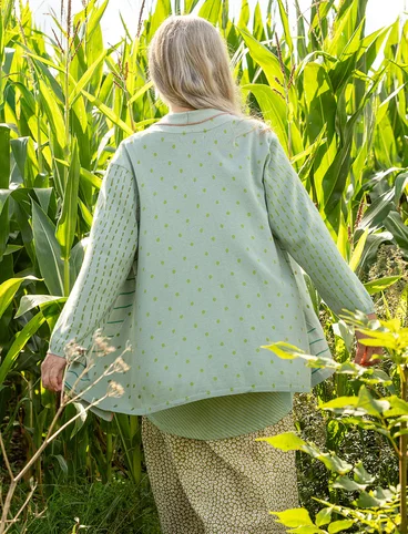 “Sigfride” cardigan in organic/recycled cotton - frost green