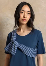 “Theia” jersey top in organic cotton/spandex - Pacific blue