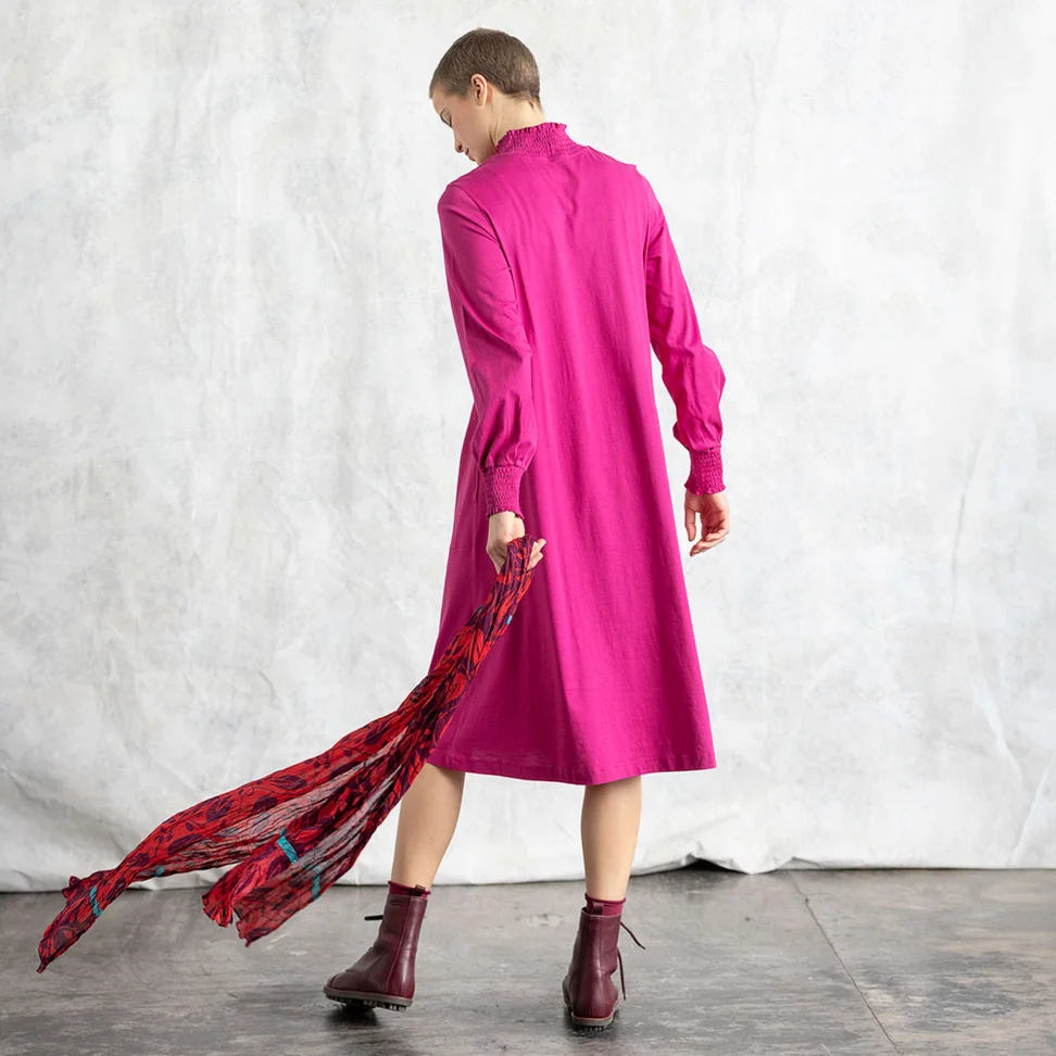 Jersey dress in organic cotton - cerise