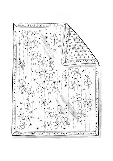 Block-printed “Peru” throw in organic cotton - indigo