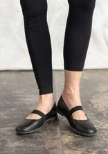 Ballerina flats in nappa - black