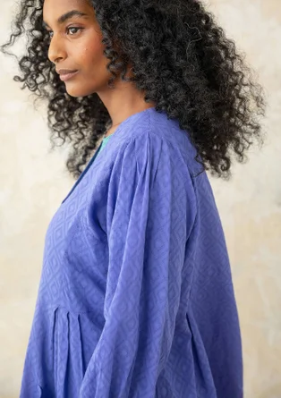 Woven organic cotton smock blouse - sky blue