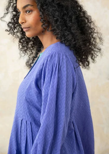 Blouse d’artiste en coton biologique tissé - bleu ciel