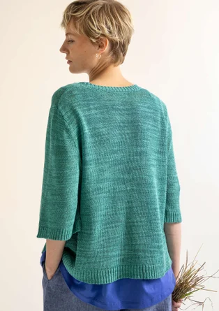 Linen/organic cotton sweater - aqua green