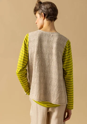 Knit vest in linen/recycled cotton - natural