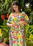 Caftan tissé "Sunlight" en coton biologique (multicolore Taille unique)