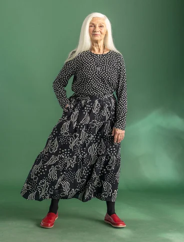 “Irma” woven ruffled skirt in organic cotton - black