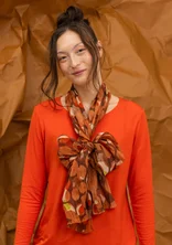 “Frida” patterned shawl in organic cotton - chestnut