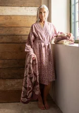 “Poppies” kimono in organic cotton - heather