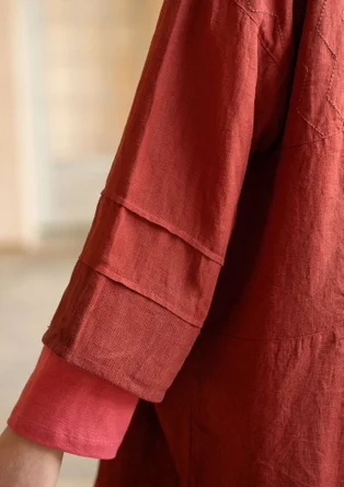 “Andante” indoor jacket in linen - red curry