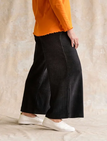 Velour trousers in organic cotton/recycled polyester - black