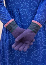 Lambswool gloves - storm purple/melange