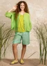 Woven linen shorts (lotus green/striped S)