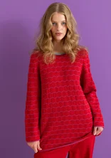 “Celia” favorite sweater in recycled cotton - amaryllis/light cyclamen