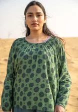 “Gjusta” blouse in organic cotton - elm green