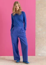 “Esme” woven cotton/linen trousers - lupin